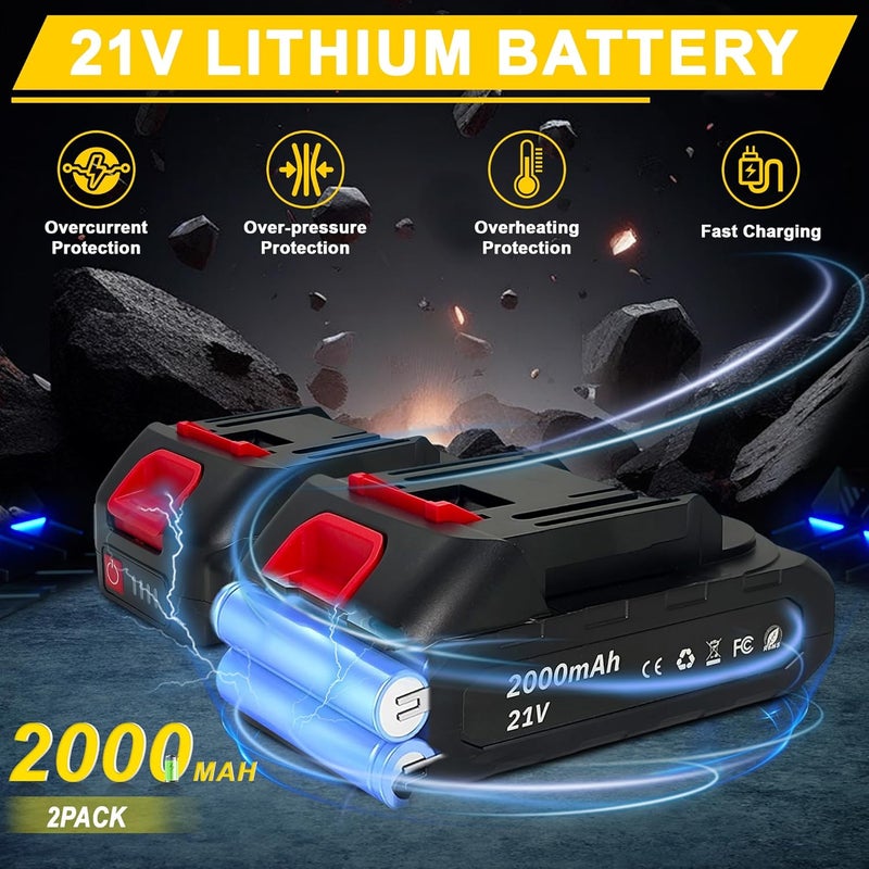 RAYLEEY Cordless Car Buffer Polisher kit - 2Pcs 2000mAh 21V Battery, 6 Inch Portable Orbital Buffer Polisher Kit, 8 Variable Speed Car Polisher for Car Detailing/Polishing/Waxing - Image 4